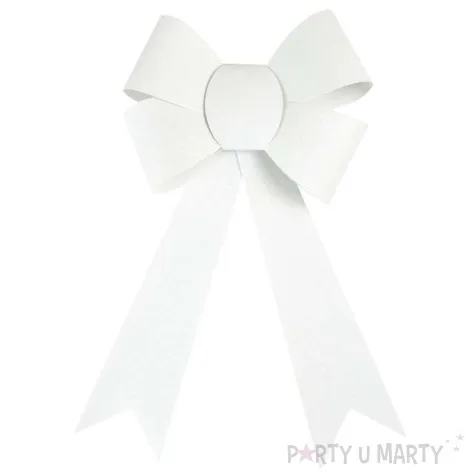 kokarda brokatowa bialy arpex 29 x 21 cm