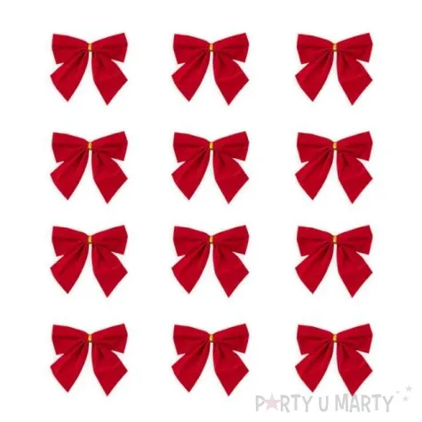 kokardki dekoracyjne na prezent czerwone partypal 12 szt