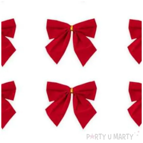 kokardki dekoracyjne na prezent czerwone partypal 12 szt