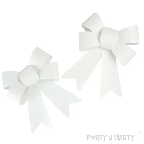 kokardki do prezentow classic bialy brokatowy 2 szt arpex