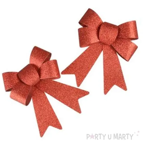 kokardki do prezentow classic czerwony brokatowy 2 szt arpex