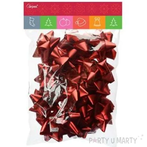kokardki do prezentow classic metalic czerwone 16 szt arpex