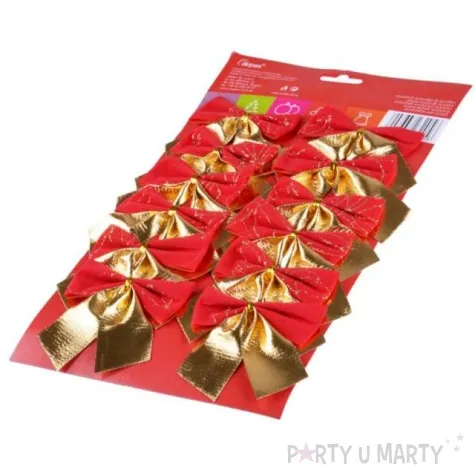 kokardy classic ze zlotym nadrukiem czerwono zlote arpex 12 szt