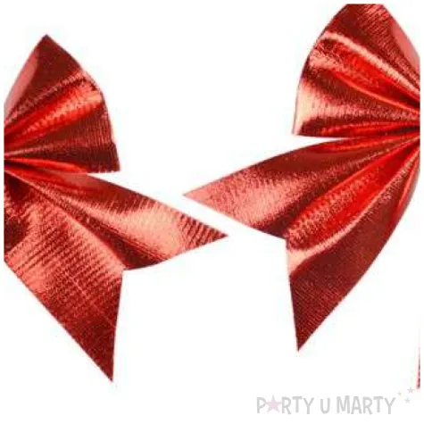 kokardy metalizowane czerwony arpex 13 x 12 cm 2 szt