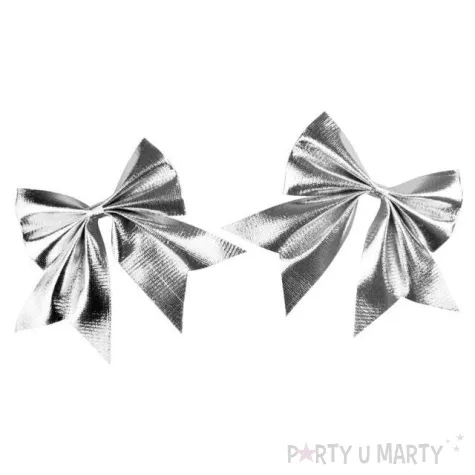 kokardy metalizowane srebrny arpex 13 x 12 cm 2 szt