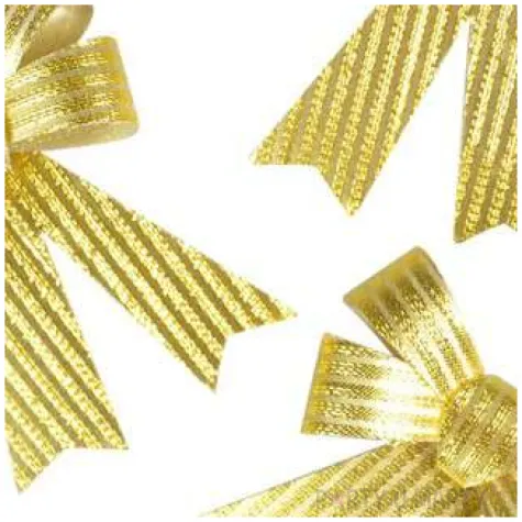 kokardy prazkowane zloty arpex 12 x 10 cm 3 szt