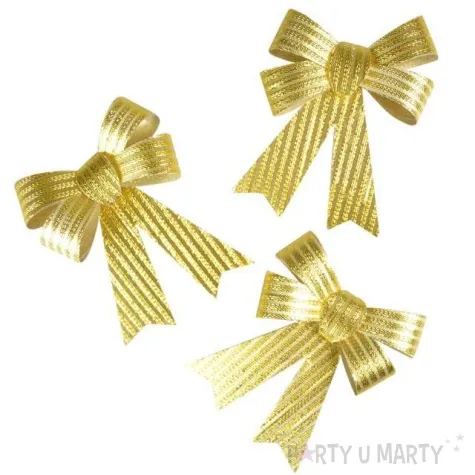 kokardy prazkowane zloty arpex 12 x 10 cm 3 szt