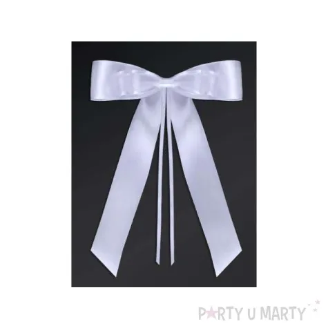 kokardy z muszka biale 14 cm 4 szt