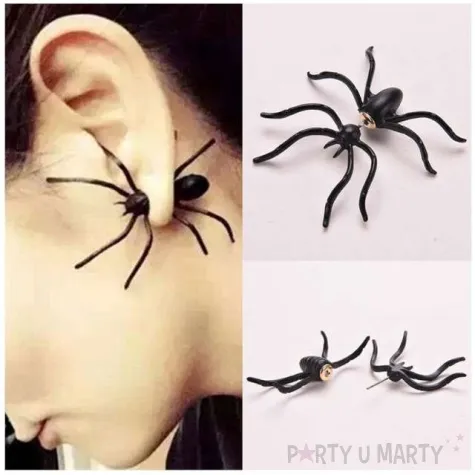 kolczyk pajak wchodzacy do ucha czarny 1 szt