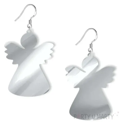 kolczyki aniolek srebrny lustrzany 40x50 mm