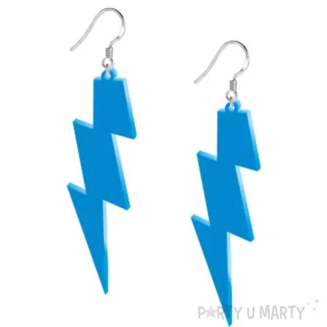 kolczyki blyskawice classic niebieskie 20x70 mm