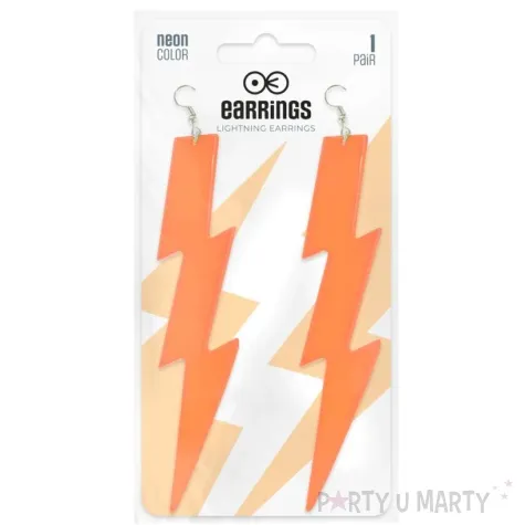 kolczyki blyskawice classic pomaranczowe 30x120 mm