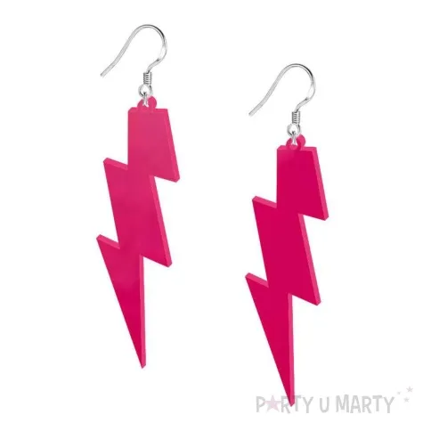 kolczyki blyskawice classic rozowe 20x70 mm