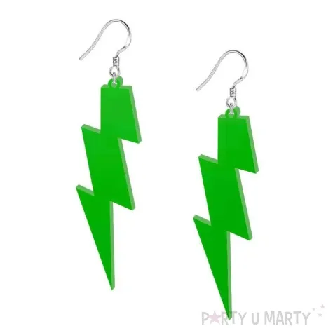 kolczyki blyskawice classic zielone 20x70 mm