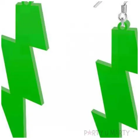 kolczyki blyskawice classic zielone 20x70 mm