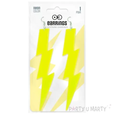 kolczyki blyskawice classic zolty 30x120 mm