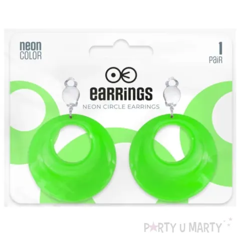 kolczyki blyskawice neonowe na klipsie zielony 4 5 cm