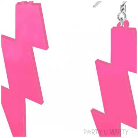 kolczyki blyskawice neonowe rozowe 20x70 mm