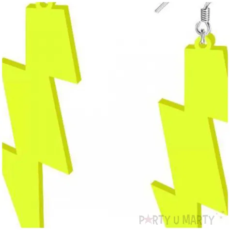 kolczyki blyskawice neonowe zolte 20x70 mm