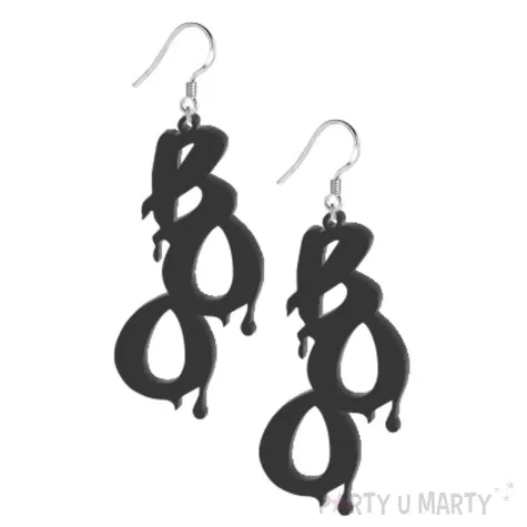 kolczyki boo czarne 60x30 mm