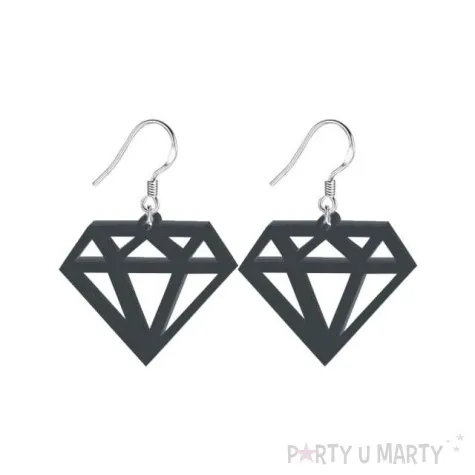 kolczyki diamenty czarne 35x30 mm