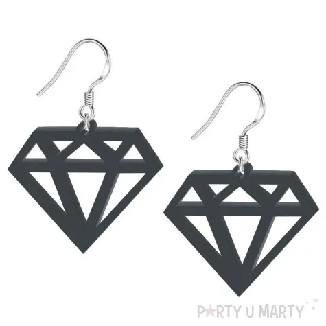 kolczyki diamenty czarne 35x30 mm