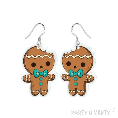 kolczyki drukowane boze narodzenie nadgryziony ciastek 25 x 37 mm