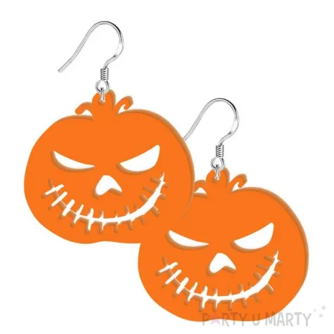 kolczyki dynia smiech pomaranczowe 44x38 mm