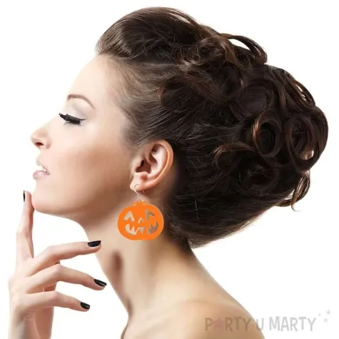 kolczyki dynia strach pomaranczowe 44x38 mm