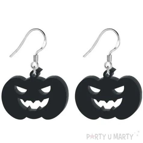 kolczyki dynie czarne 30x23 mm