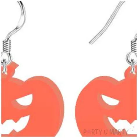 kolczyki dynie pomaranczowy neon 30x23 mm