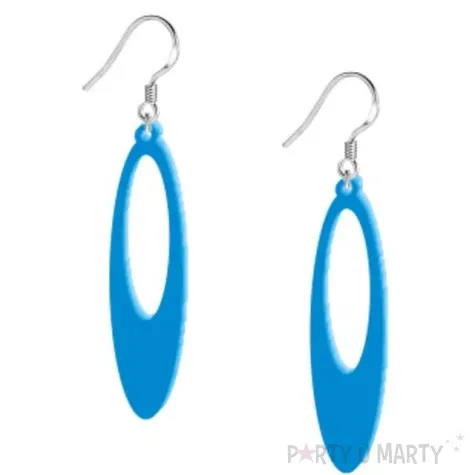 kolczyki elipsy classic niebieskie 15x50 mm