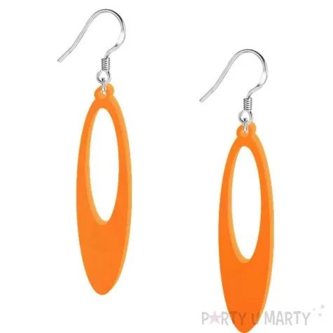 kolczyki elipsy classic pomaranczowe 15x50 mm