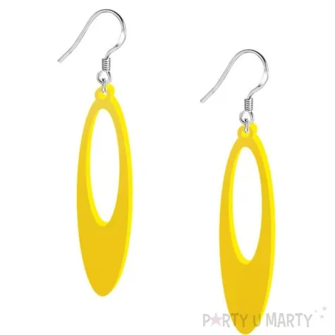 kolczyki elipsy classic zolte 15x50 mm