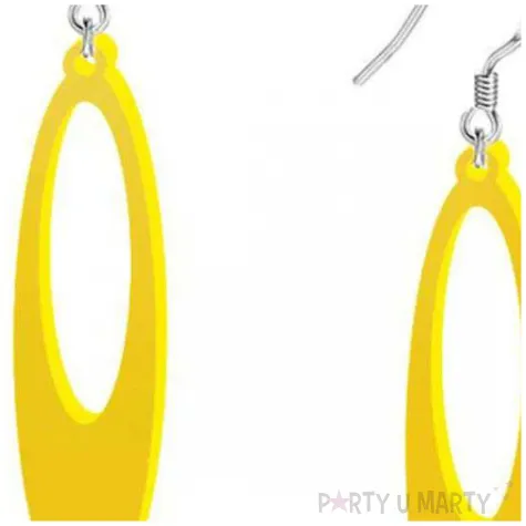 kolczyki elipsy classic zolte 15x50 mm