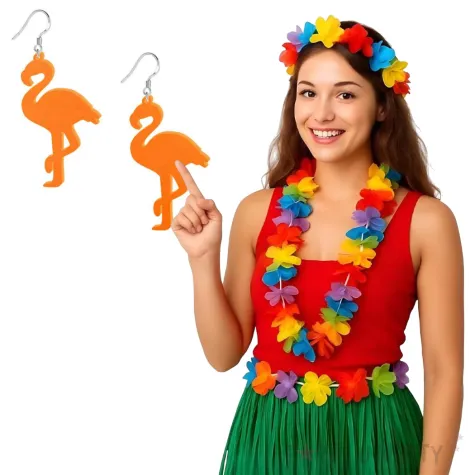 kolczyki flamingi classic pomaranczowe 35x60 mm