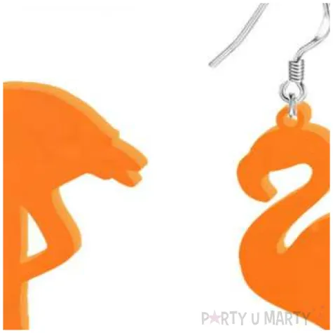 kolczyki flamingi classic pomaranczowe 35x60 mm