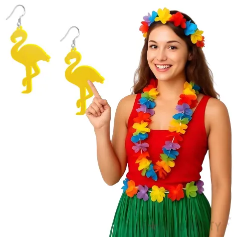 kolczyki flamingi classic zolte 35x60 mm