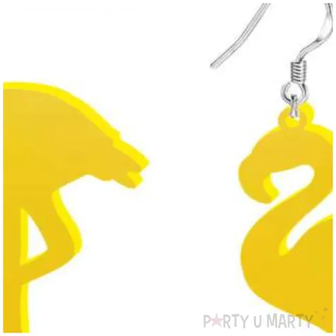 kolczyki flamingi classic zolte 35x60 mm