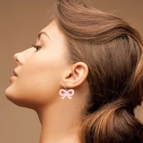 kolczyki kokardy nieskonczonosci rozowe pastelowe 37 x 25 mm