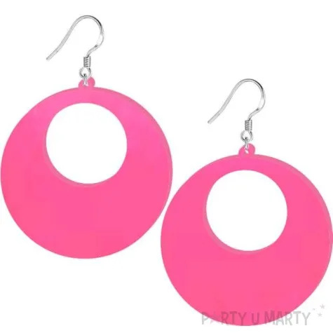 kolczyki kolka neonowe rozowe 50x50 mm