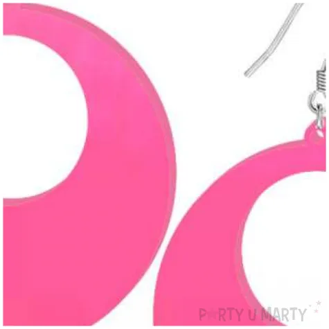 kolczyki kolka neonowe rozowe 50x50 mm