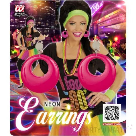 kolczyki kolka neonowe rozowe widmann