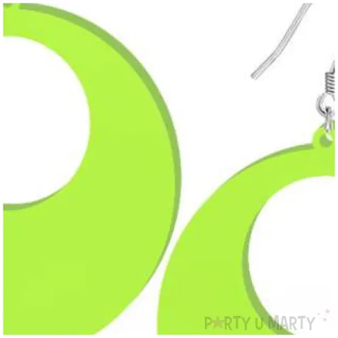 kolczyki kolka neonowe zielone 50x50 mm