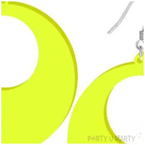 kolczyki kolka neonowe zolte 50x50 mm