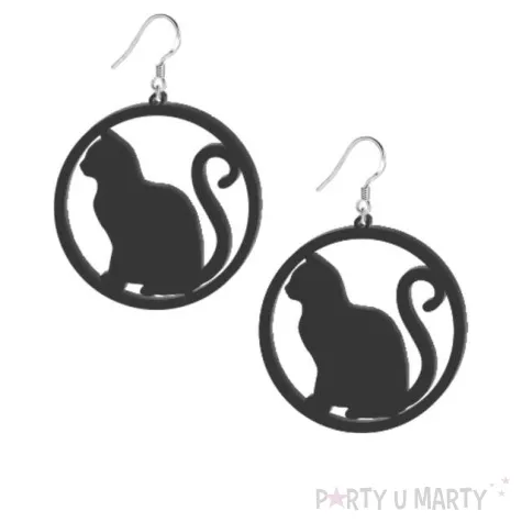 kolczyki koty czarownicy czarne 50x50 mm
