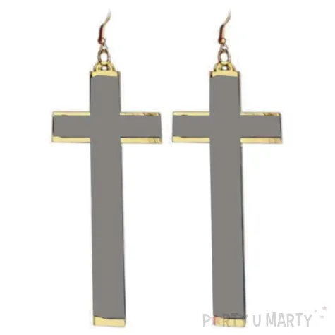 kolczyki krzyze halloween popielate guirca 9 cm