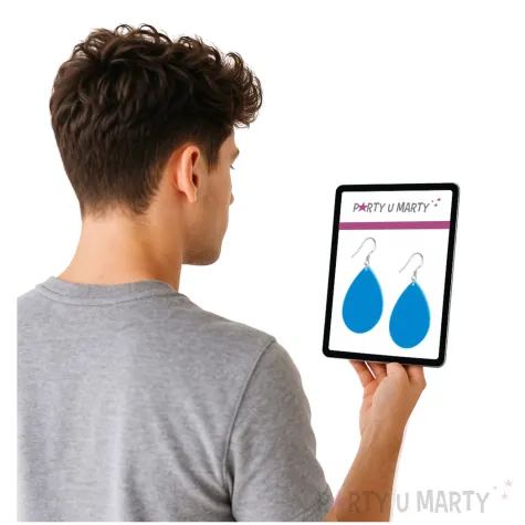 kolczyki lezki classic niebieskie 30x45 mm