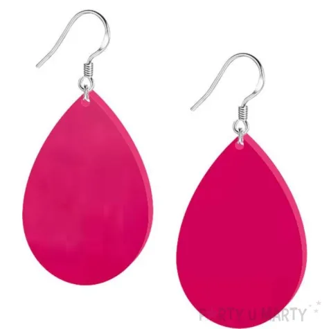 kolczyki lezki classic rozowe 30x45 mm