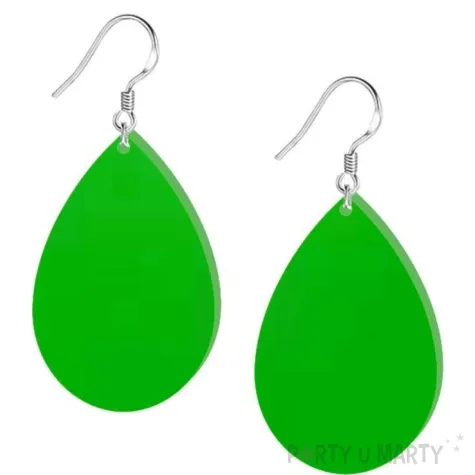 kolczyki lezki classic zielone 30x45 mm